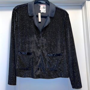 Victoria’s Secret Medium Black with Silver Sparkles Button Up Shirt